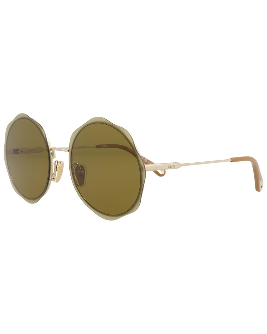 Chloé Round-frame Metal Sunglasses With Wavy Design