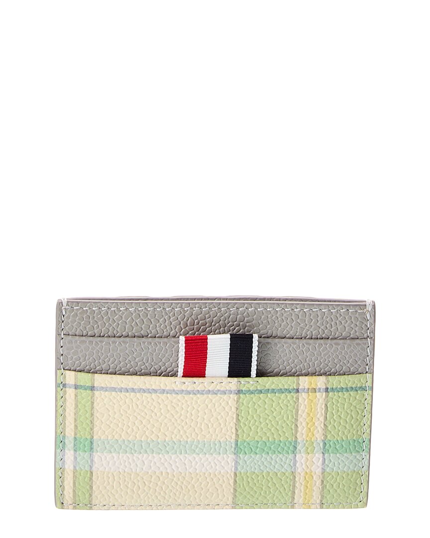 Thom Browne Mini Bifold Leather Card Holder In Green