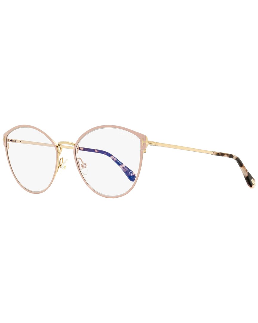 Tom Ford Women's Blue Block Eyeglasses Tf5573b 072 Pink/gold 55mm