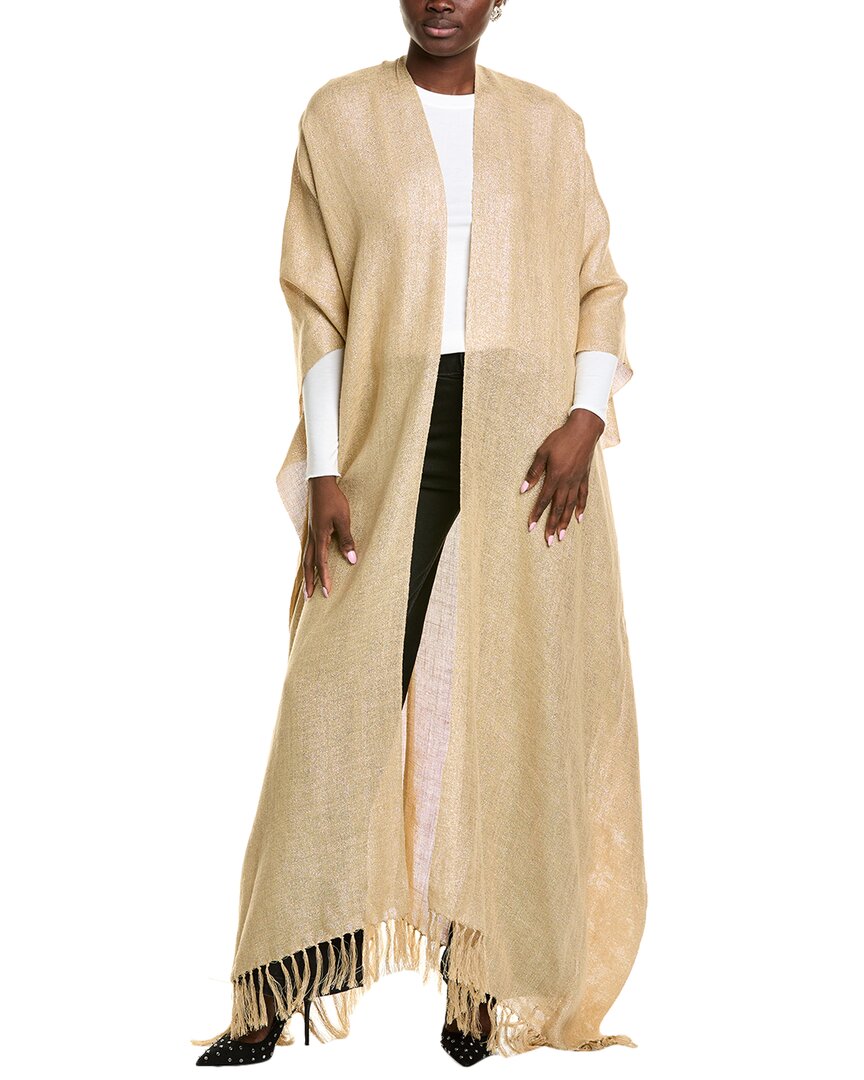 Brunello Cucinelli Linen-blend Poncho In Gold