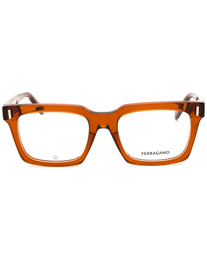 Ferragamo Rectangular Acetate Eyeglasses 53mm In Brown