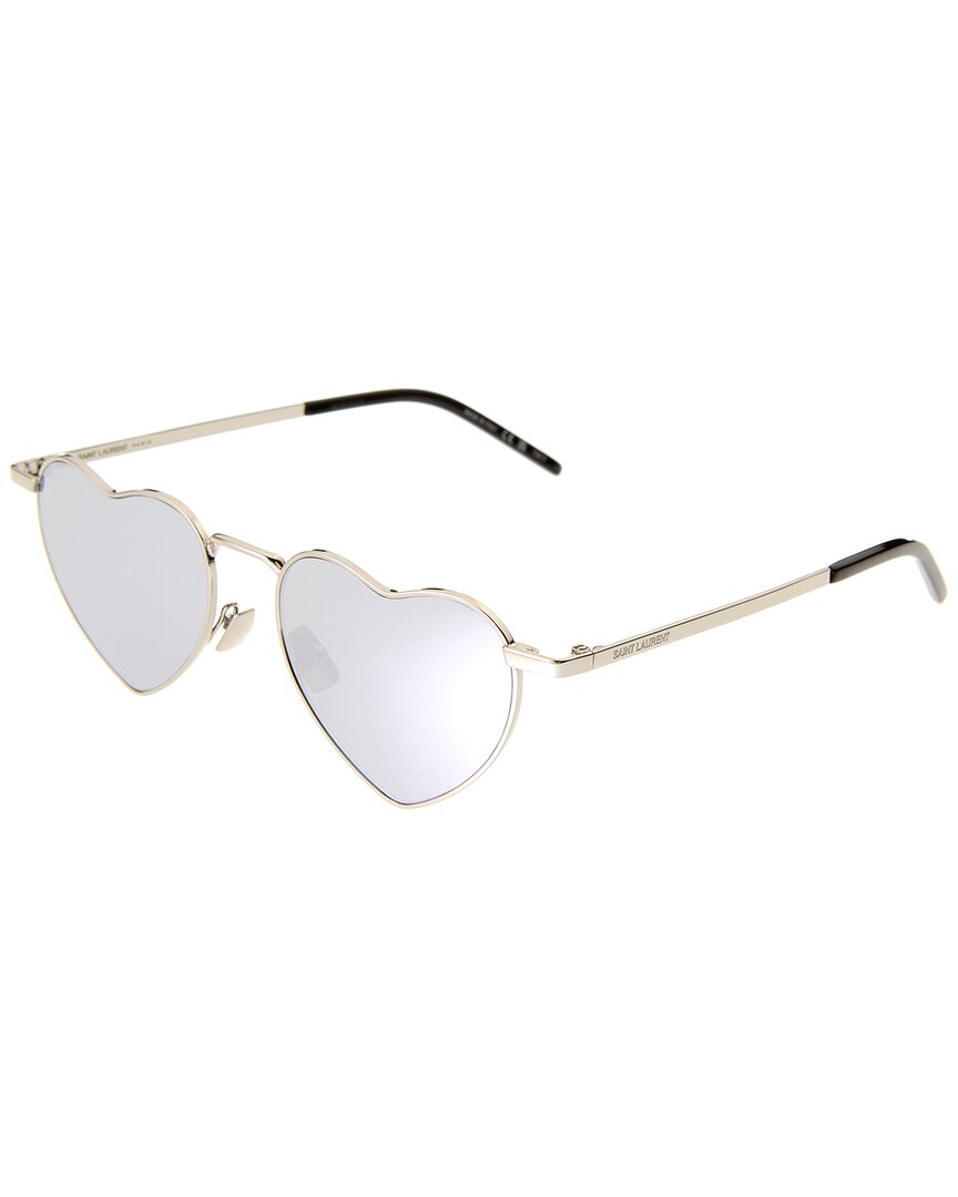 Shop Saint Laurent Unisex Sl301loulo 52mm Sunglasses In Silver