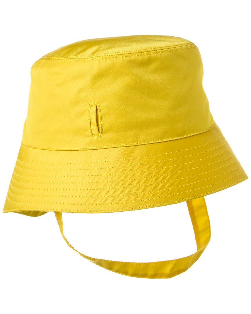 Shop Prada Logo Bucket Hat In Yellow