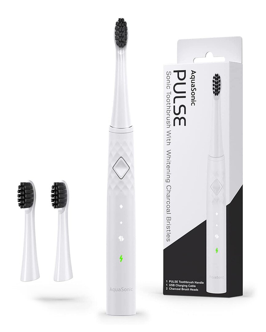 Aquasonic Pulse Electric Toothbrush With Activated Charcoal Whitening Bristles