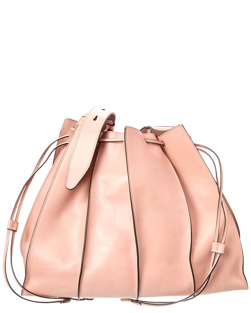 TODs Logo Grande Leather Bucket Bag