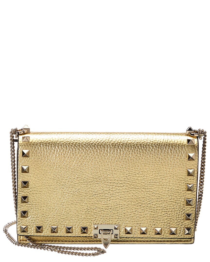 Valentino Garavani Valentino Rockstud Mini Leather Wallet On Chain