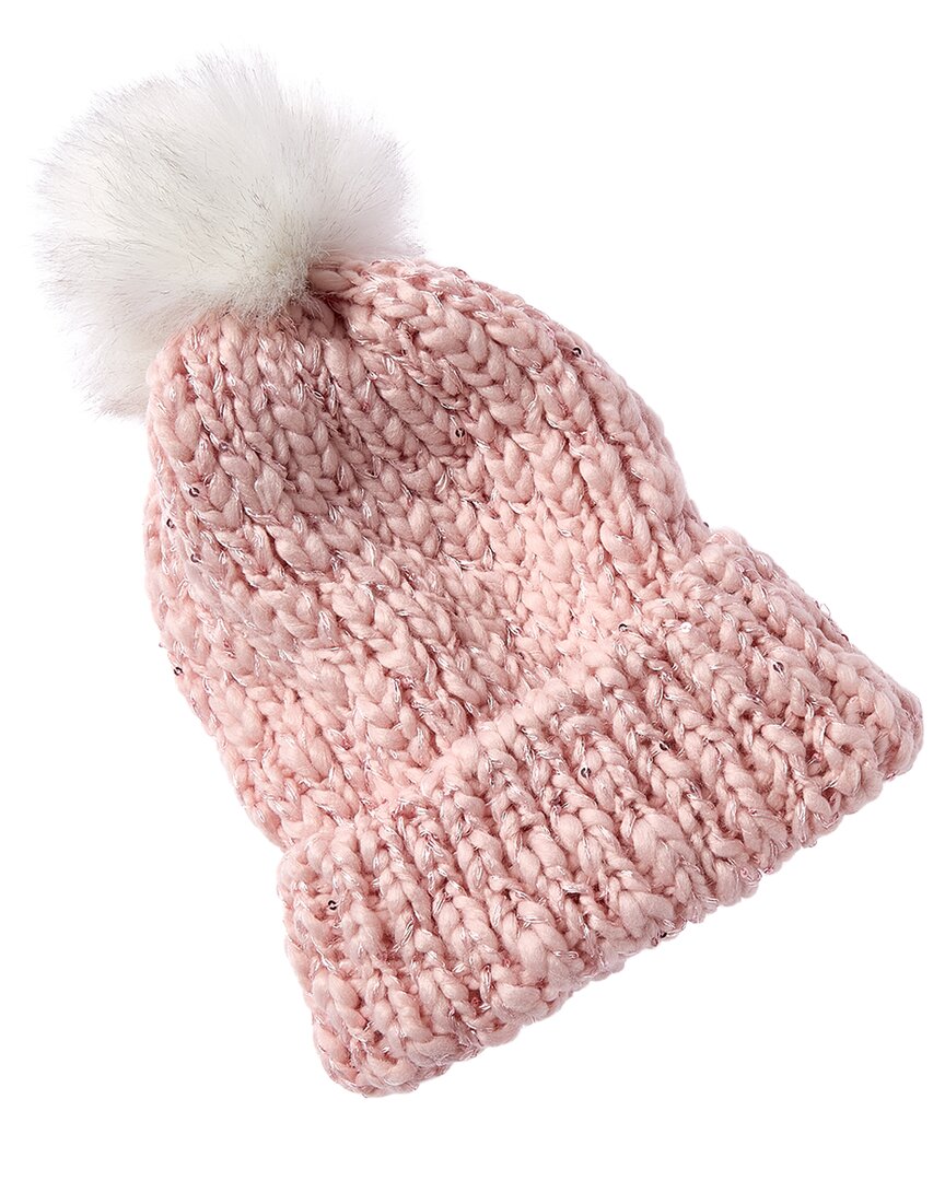 Surell Accessories Bling Knit Beanie In Red