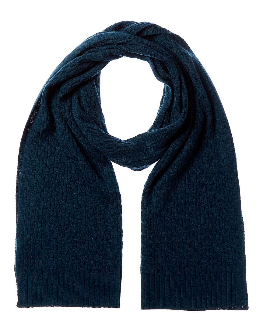 Forte Cashmere Textured Cashmere Scarf In Blue