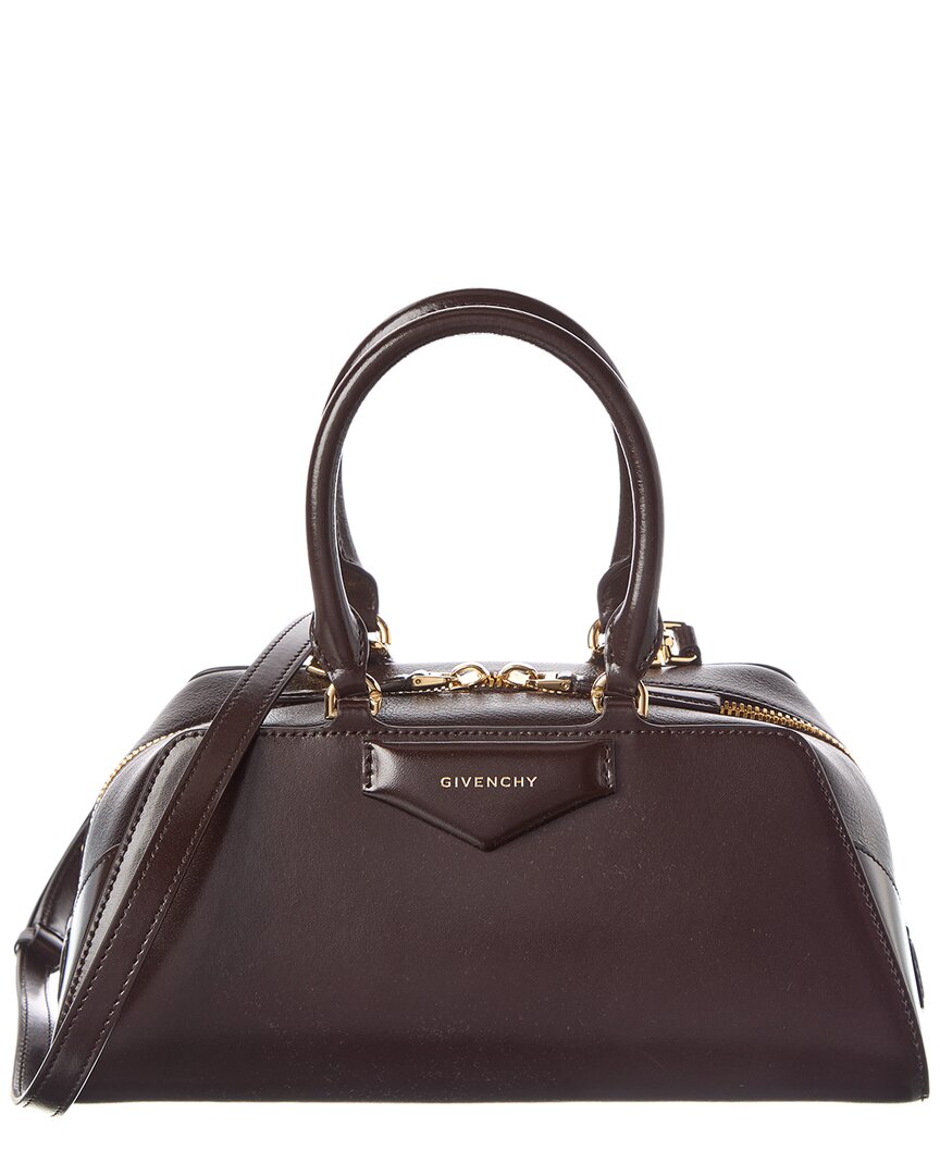 Givenchy Antigona East-west Small Leather Shoulder Bag In Brown