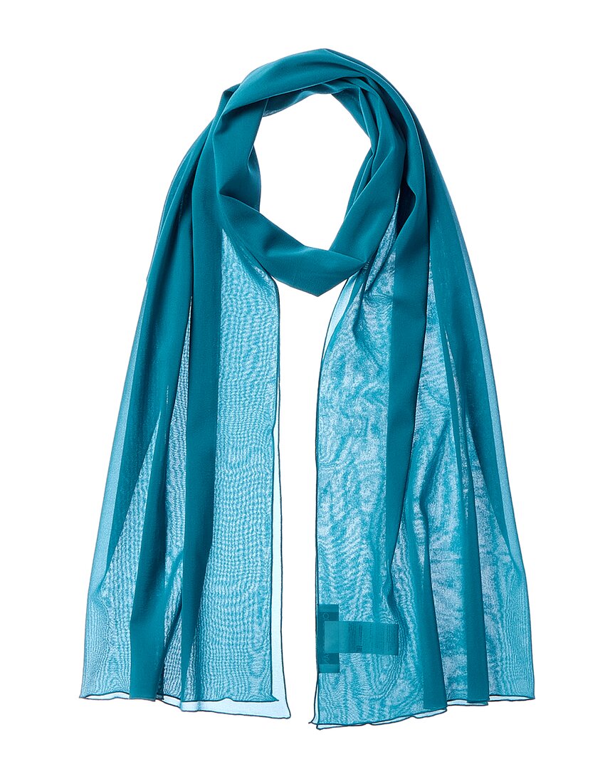 Dolce & Gabbana Chiffon Silk-blend Scarf In Blue