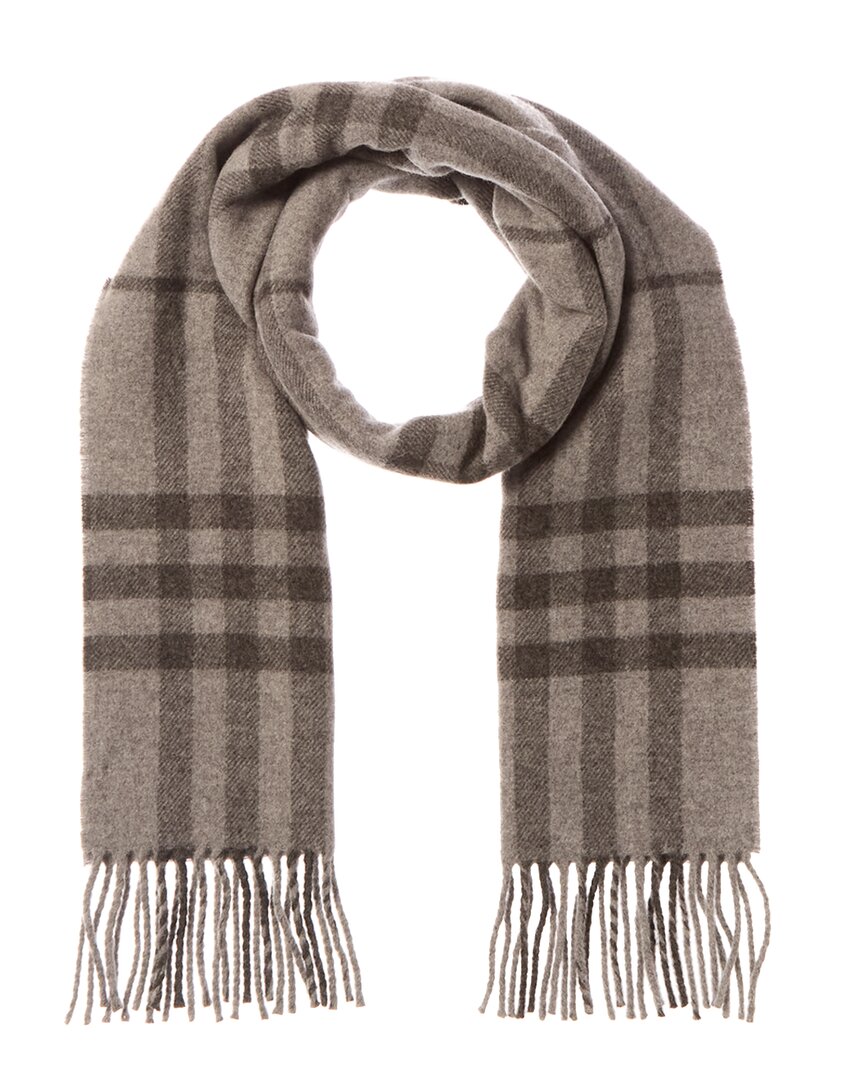 Burberry Check Wool Scarf In Gray