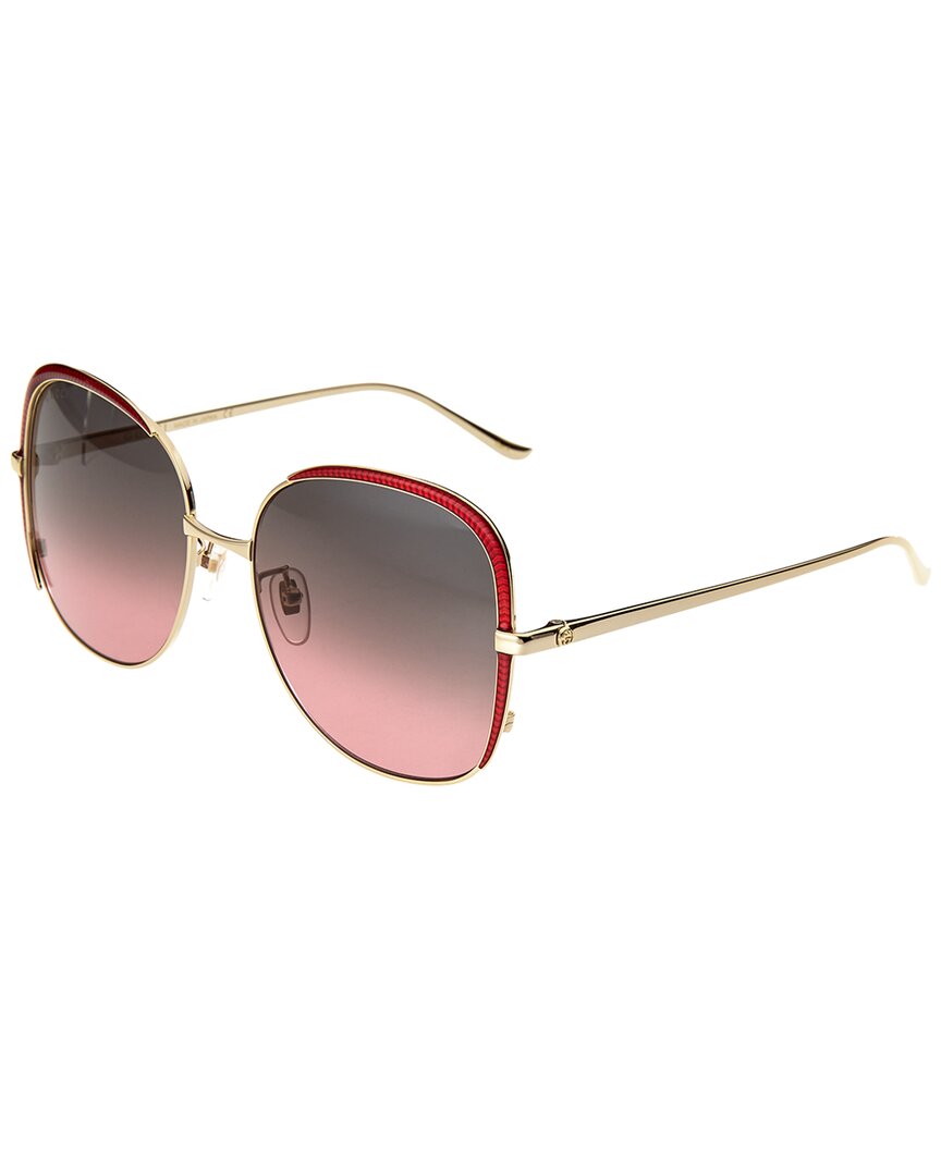Gucci Gg0400s 003 Square Sunglasses Mx In Gold
