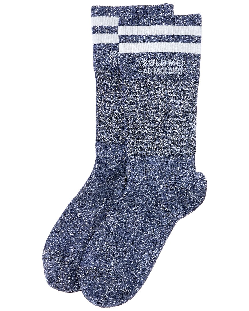 Brunello Cucinelli Two-tone Socks In Blue