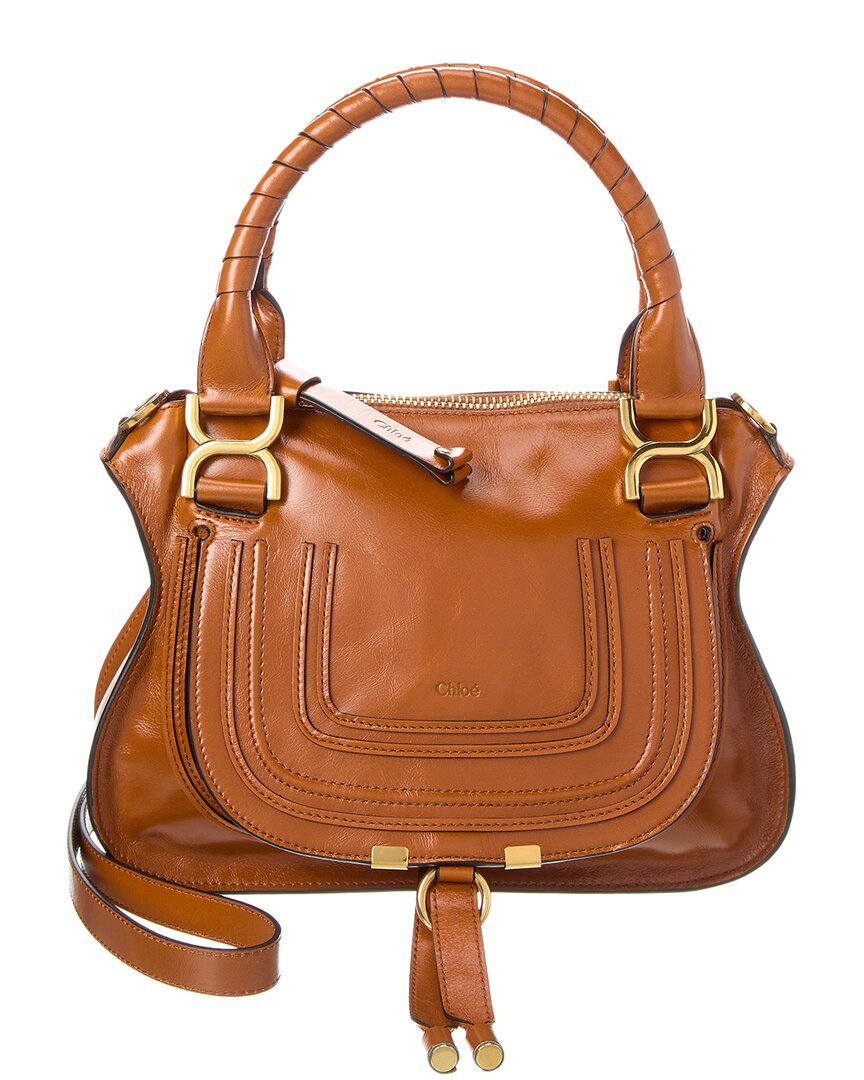 Chloé Small Leather Marcie Top-handle Bag In Brown