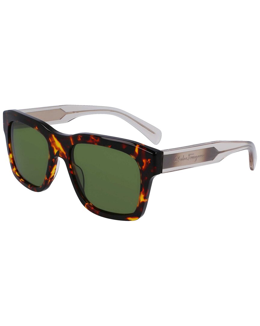 Ferragamo Salvatore  Green Square Men's Sunglasses Sf1087s 219 56
