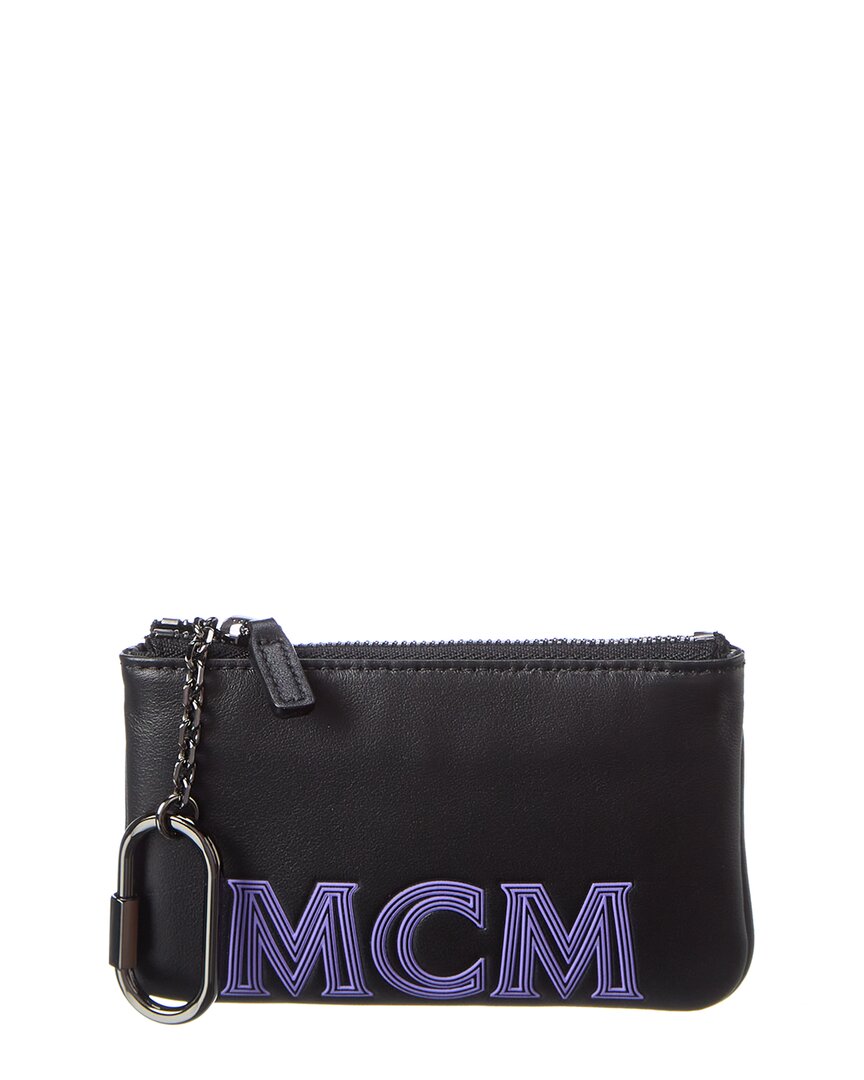 One Size Key Pouch in Monogram Leather Black