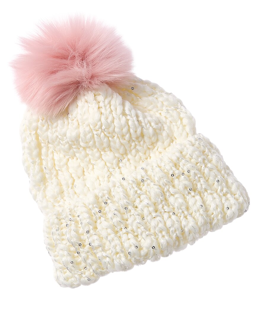 Surell Accessories Bling Knit Beanie In White