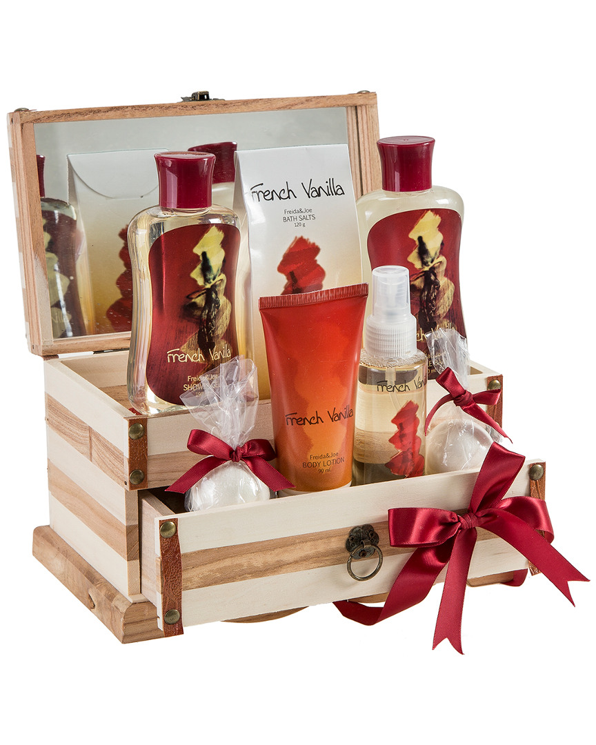 Freida & Joe Bath And Body Gift Set Basket By Freida And Joe In French Vanilla Fragrance