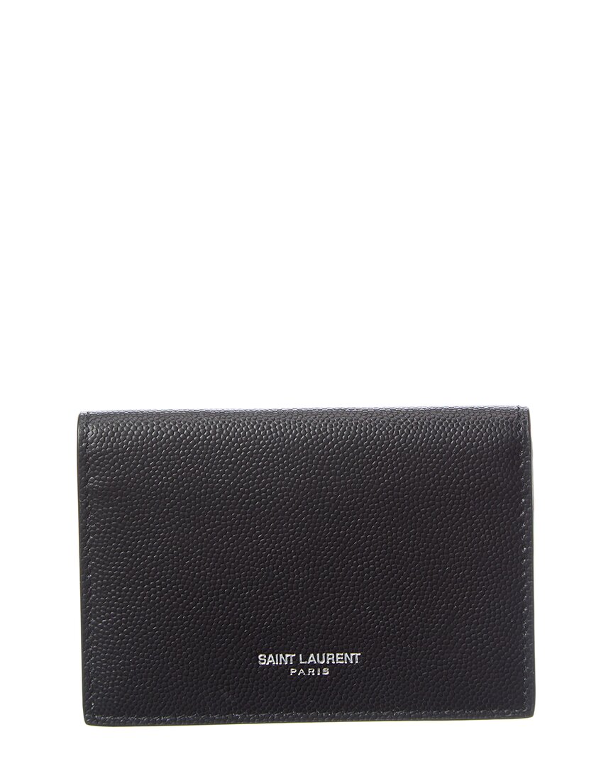 Saint Laurent Signature Leather Card Case In Black