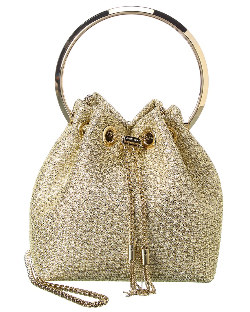 Jimmy Choo Bon Bon Woven Bucket Bag