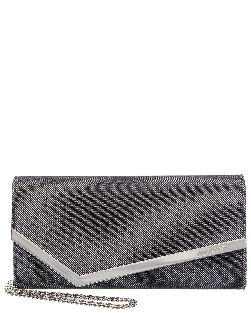 Jimmy Choo Structured Leather Clutch With Metallic Accent