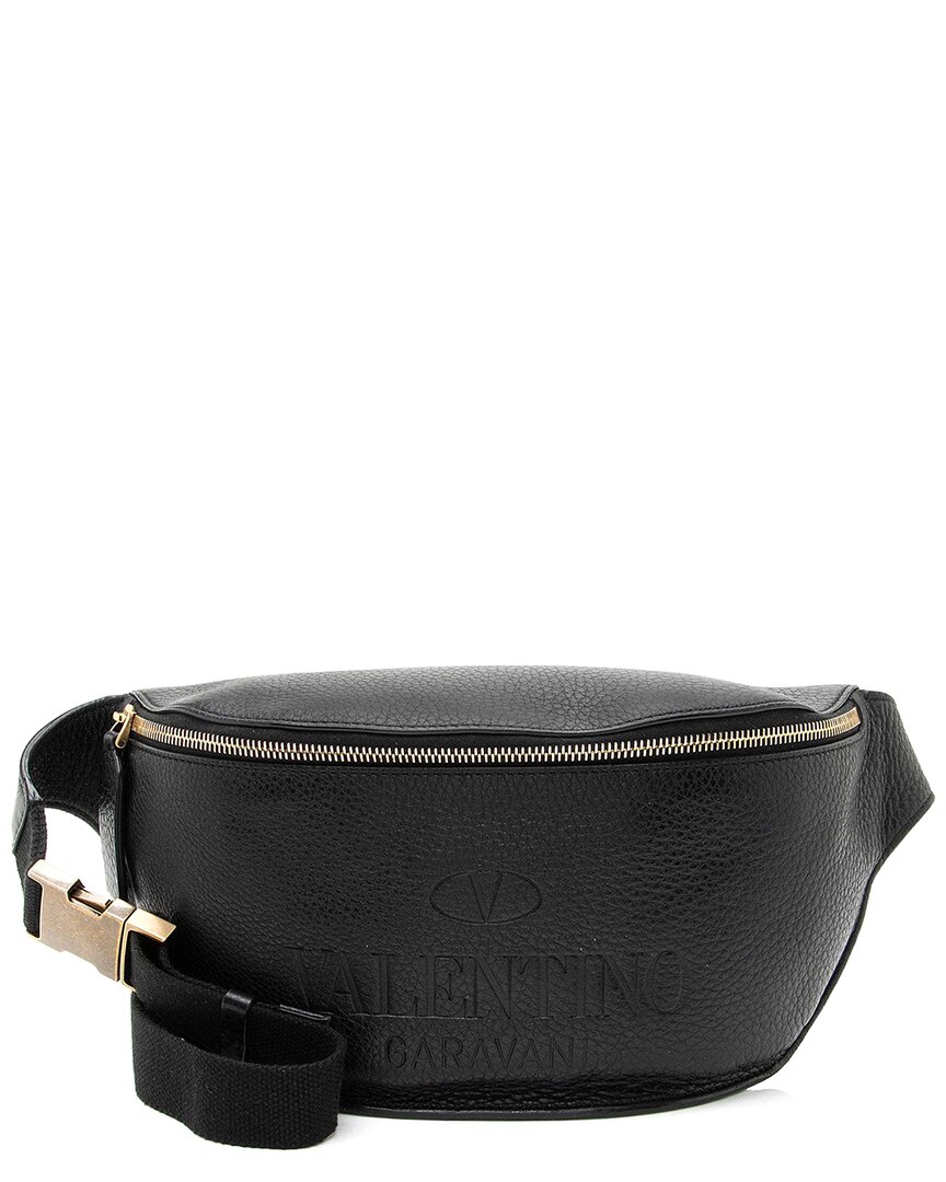 Valentino Garavani Valentino Black Leather Identity Belt Bag (authentic Pre-loved)