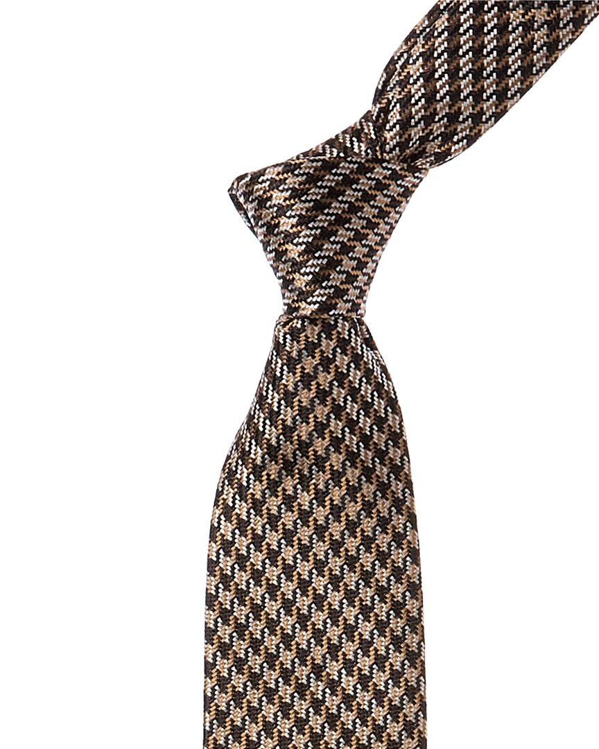 Hugo Boss Boss  Medium Beige Allover Pattern Silk Tie