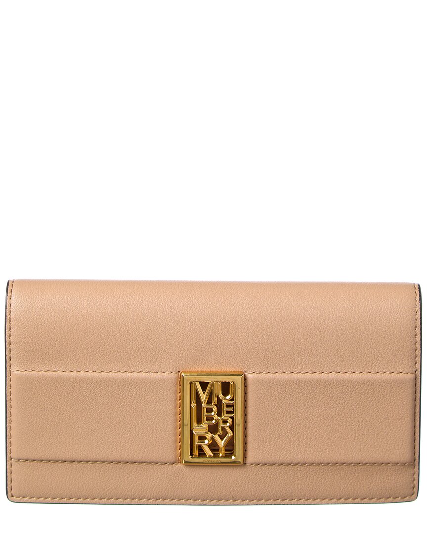 Кожаный континентальный кошелек Mulberry Sadie из кожи шелковицы женский коричневый 66190₽