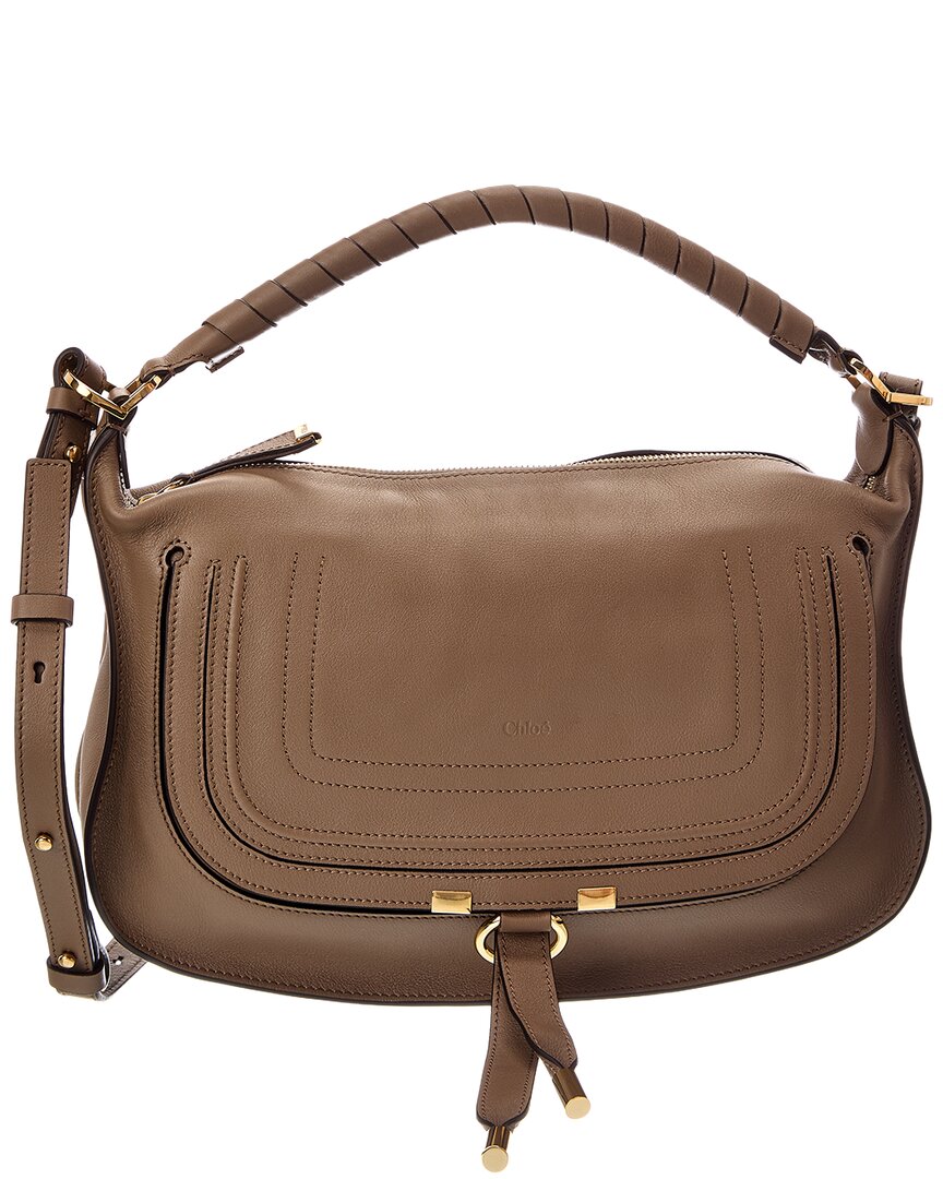 Chloé Marcie Small Leather Satchel In Brown