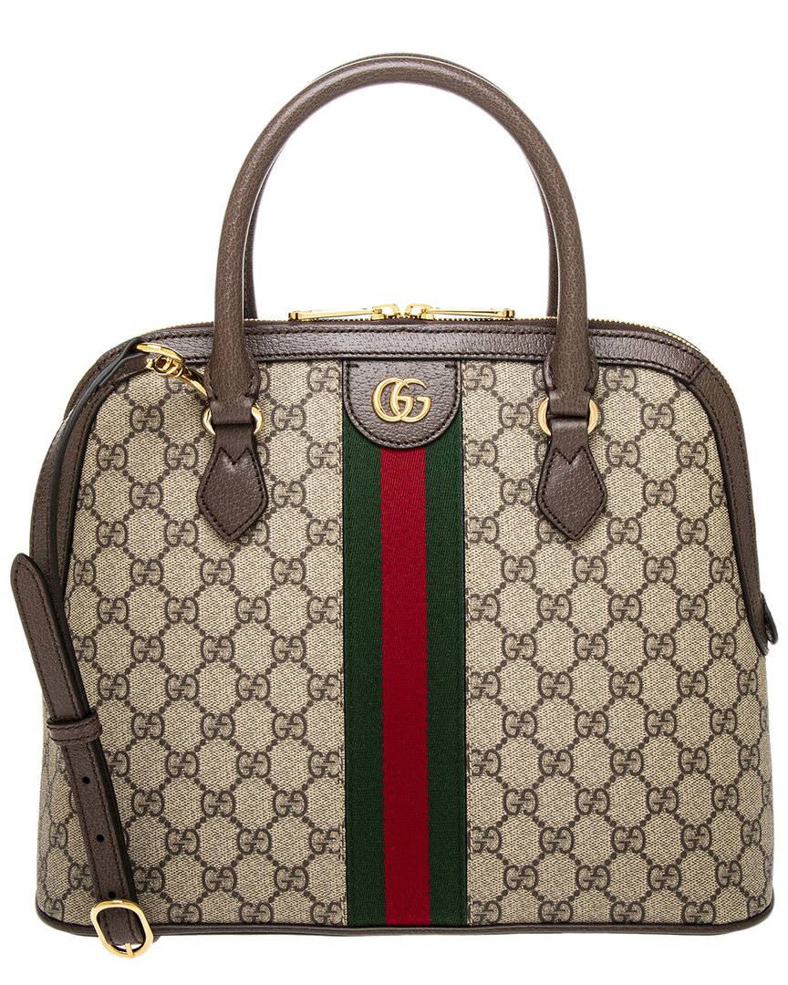 Gucci Ophidia Medium Gg Supreme Canvas & Leather Satchel