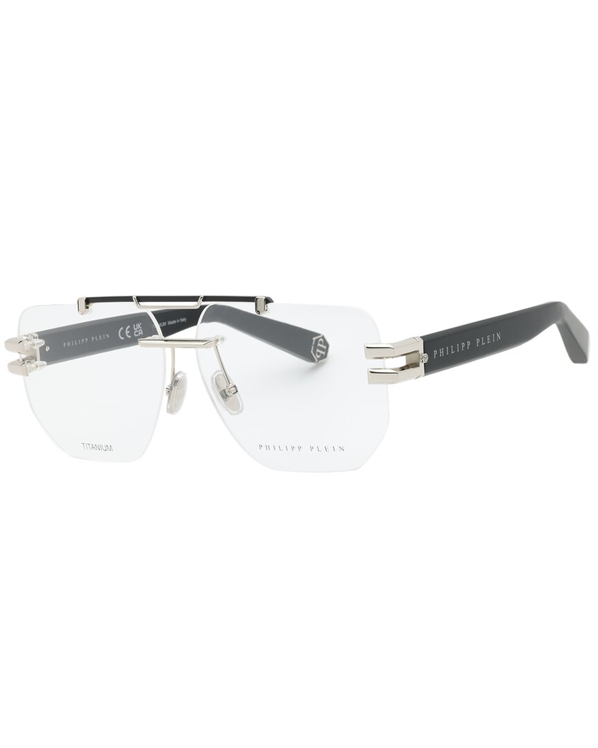 Philipp Plein Men's Vpp087m 61mm Optical Frames In Metallic