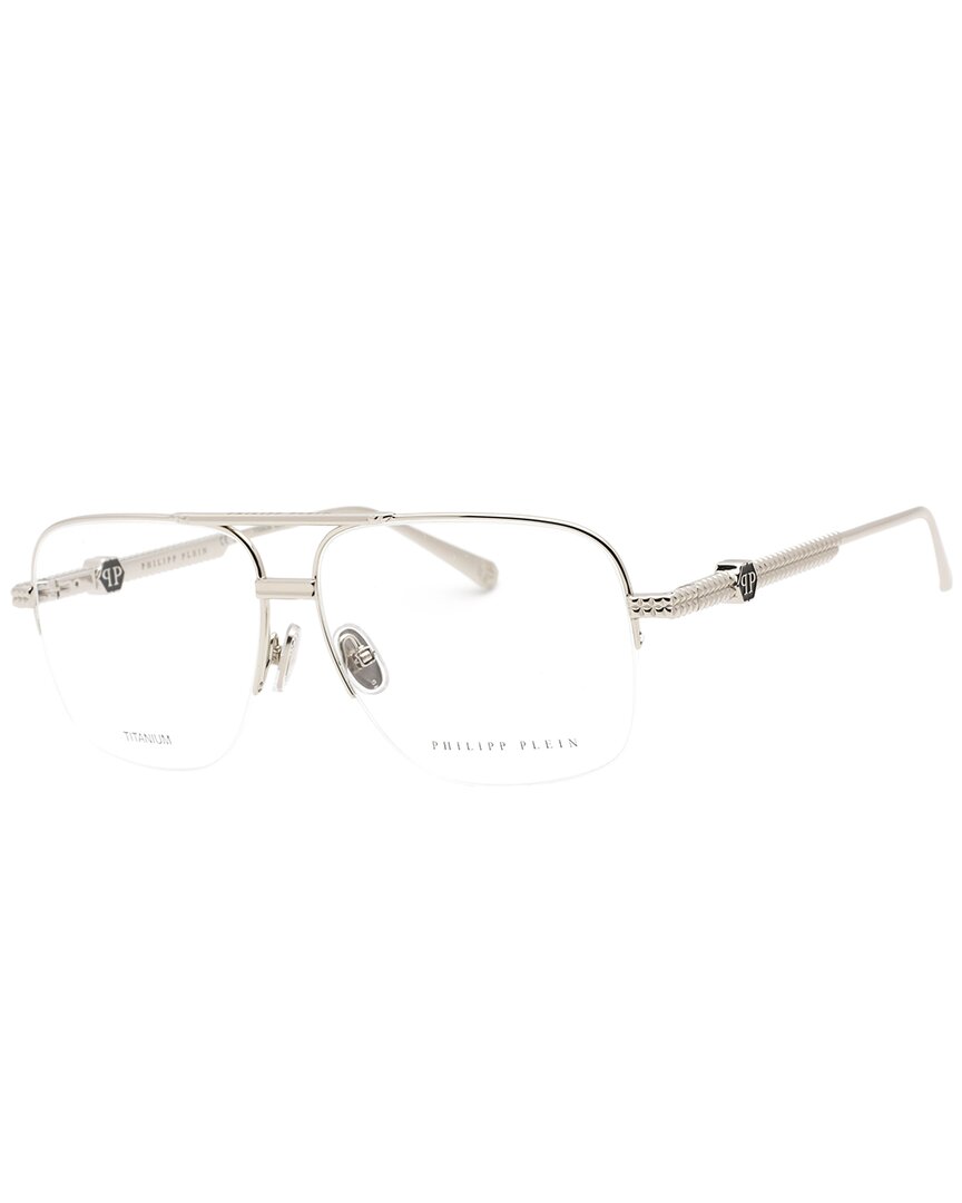 Philipp Plein Men's Vpp063w 60mm Optical Frames In Metallic