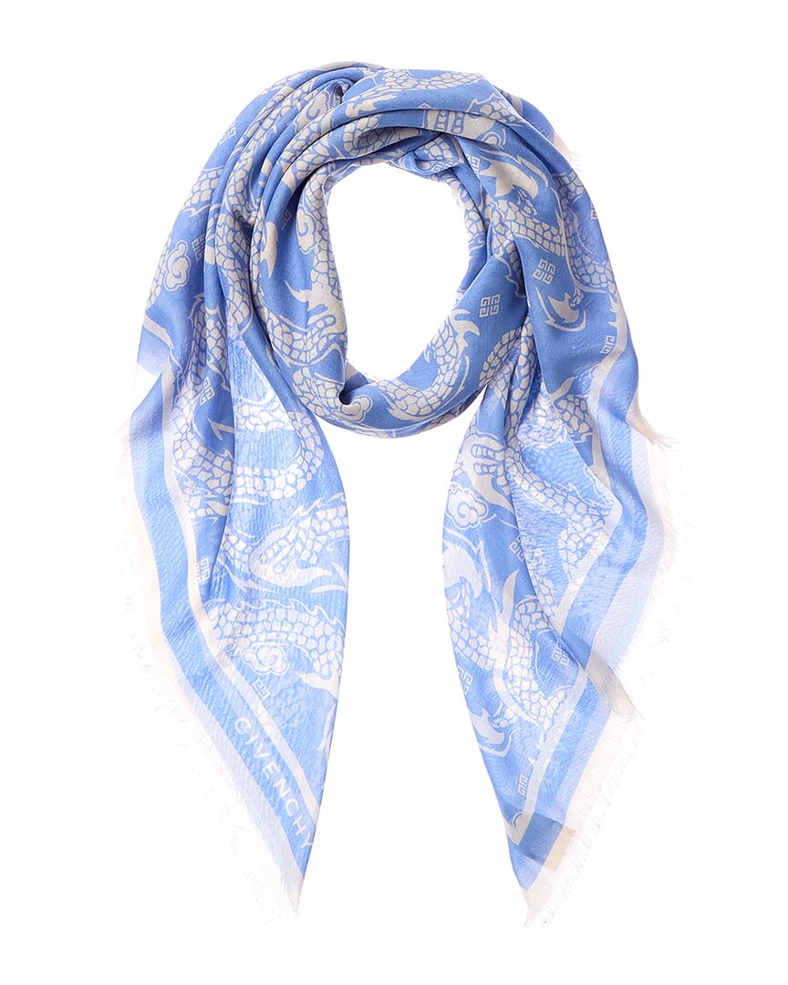 Givenchy Wool & Cashmere-blend Scarf In Blue