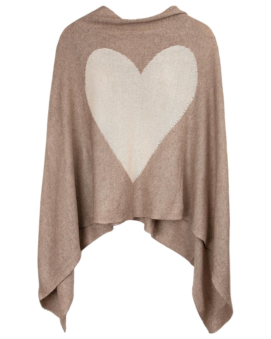 Saachi Cashmere Blend Heart Silk & Cashmere-blend Poncho In Brown