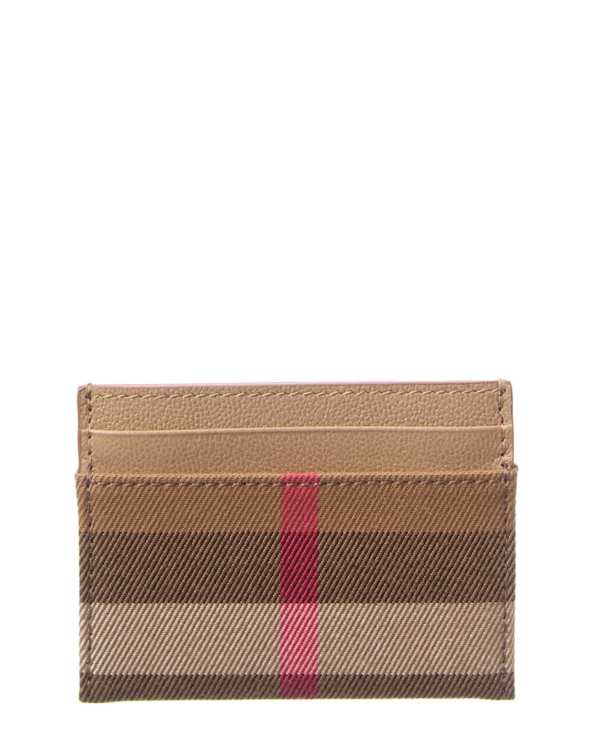 Burberry Check Canvas & Leather Card Holder