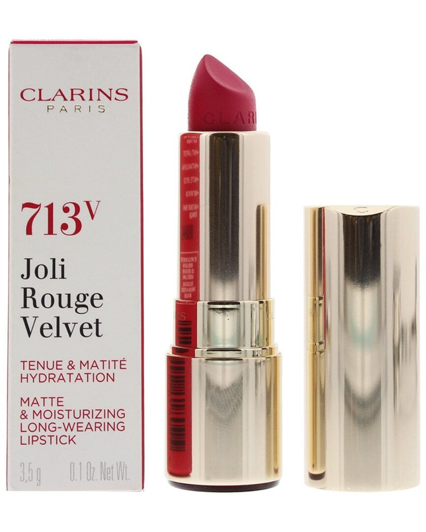 Clarins Women's 0.1oz 713v Hot Pink Joli Rouge Velvet Matte Lipstick In White
