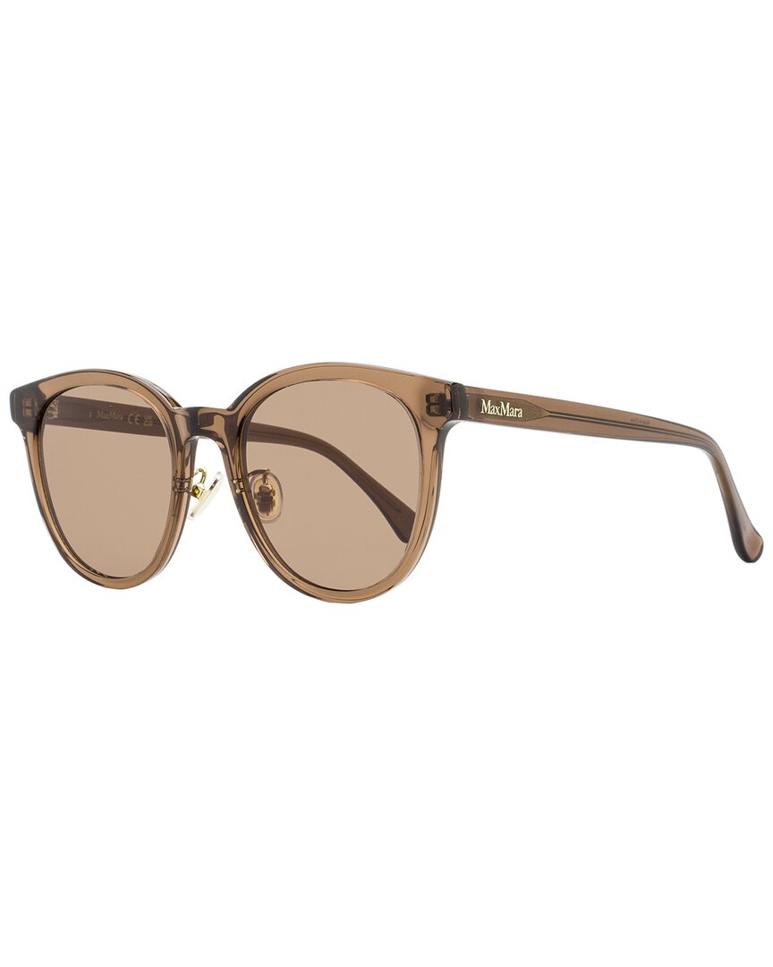 Max Mara Women's Pantos Alt Fit Sunglasses Mm0106-k 45e Transparent Brown 54mm In Brown