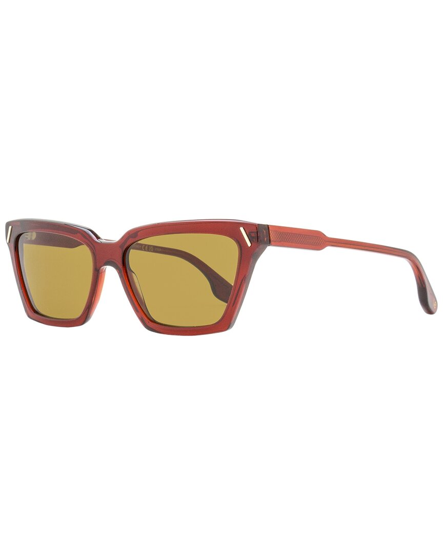 Victoria Beckham Modified Rectangle Vb661s Sunglasses Woman Sunglasses Red Size 57 In Brown