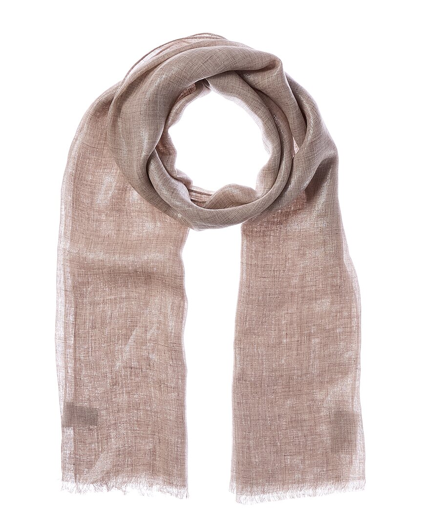 Brunello Cucinelli Linen Scarf In Beige