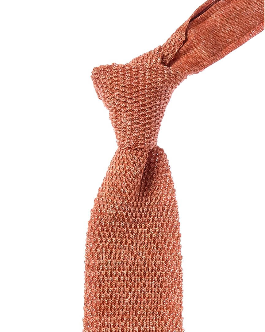 Brunello Cucinelli Orange Linen-blend Tie
