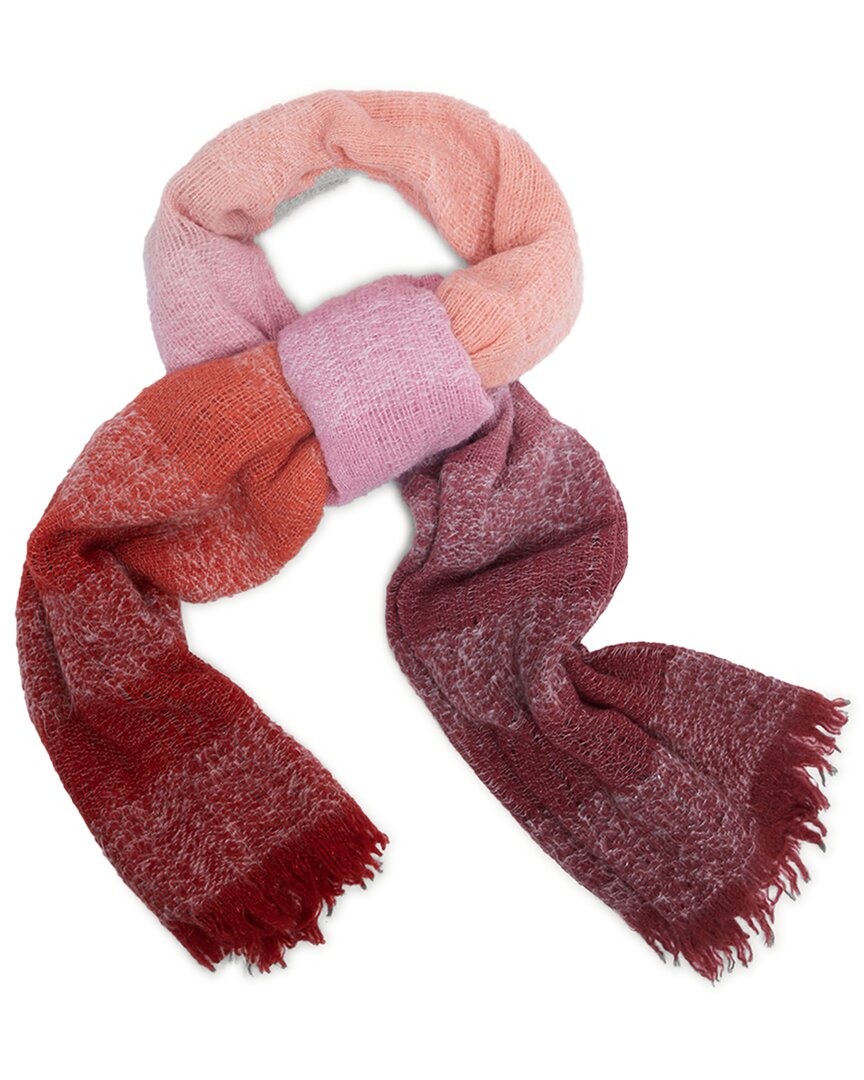 Saachi Striped Fringe Ombre Wool & Mohair-blend Scarf In Pink