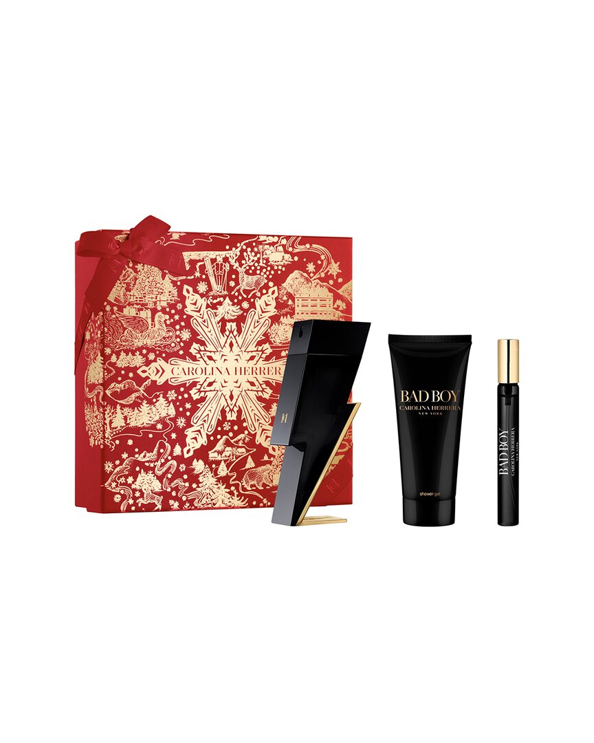 Carolina Herrera Men's 3.4oz Bad Boy 3pc Gift Set