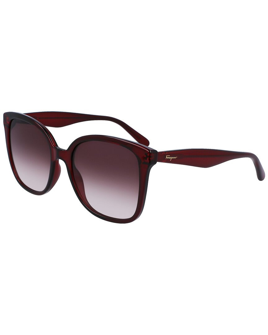 Ferragamo 56mm Square Sunglasses In Red