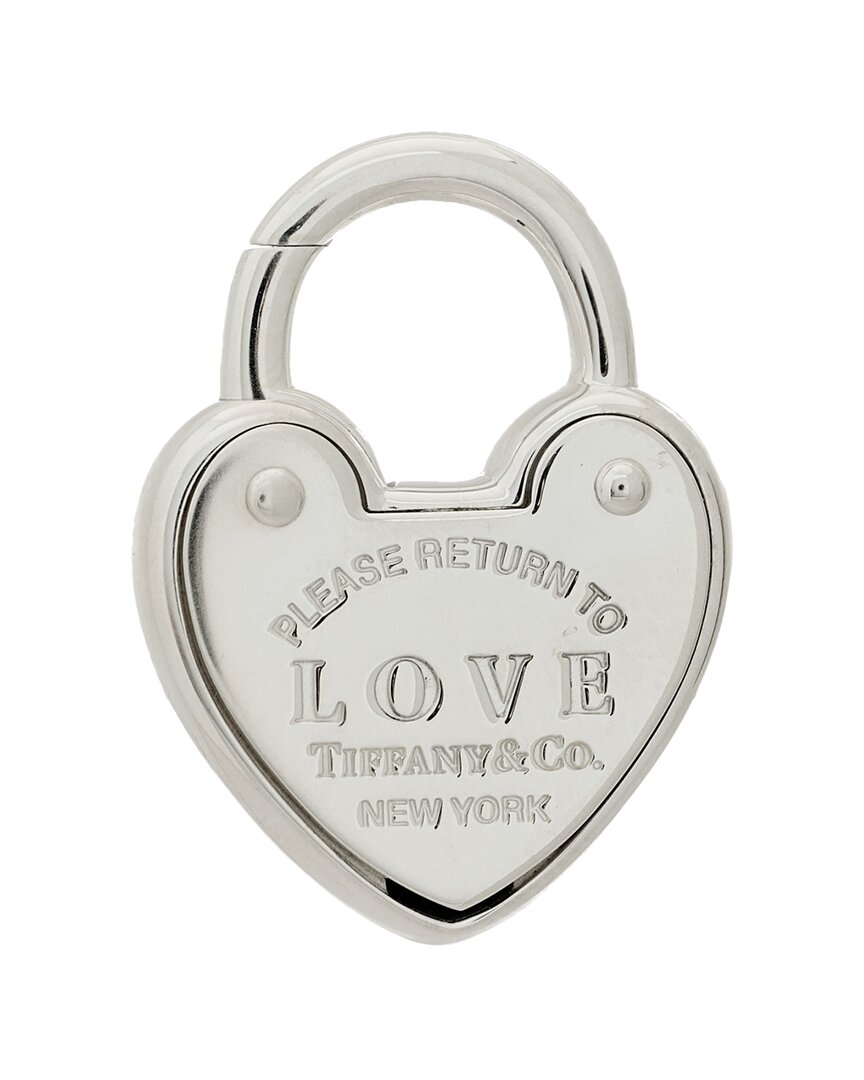 Tiffany & Co . Sterling Silver Return To Love Heart Lock Charm (authentic Pre-loved) In Silver