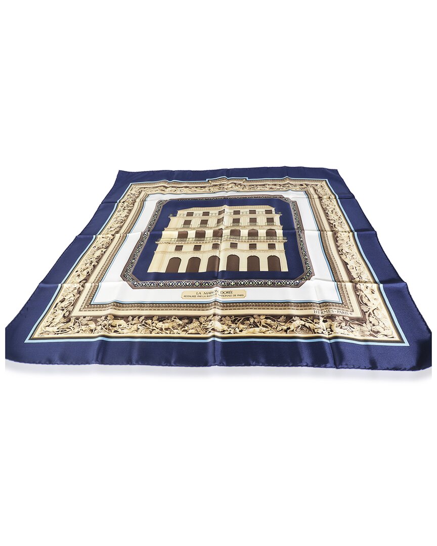 Pre-owned Hermes Hermès Silk La Maison Doree Scarf 90 (authentic Pre-loved)