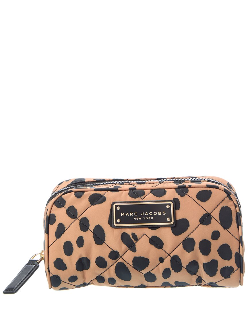 Marc Jacobs Cheetah Quilted Slgs Cosmetic Case In Brown