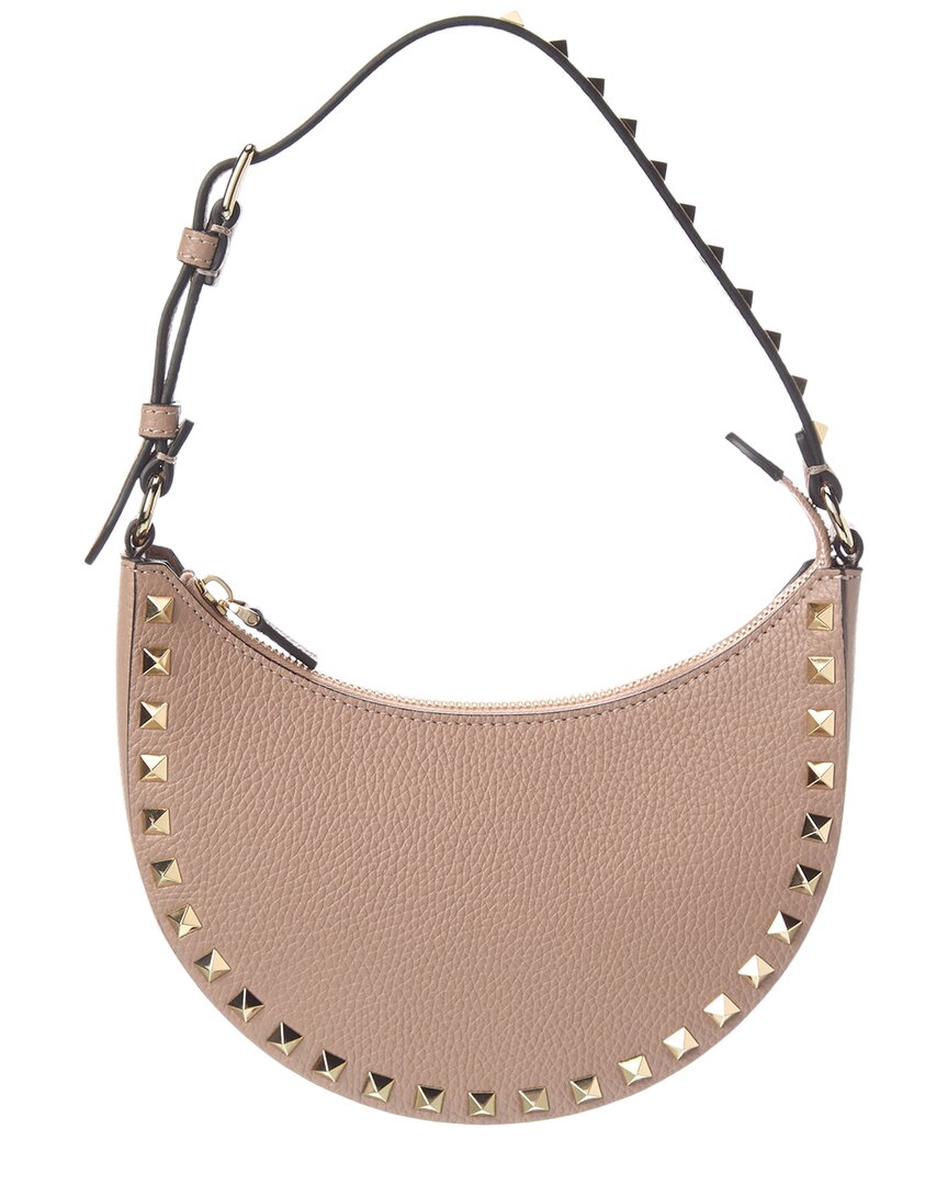 Valentino Rockstud Mini Grainy Leather Hobo Bag Women's