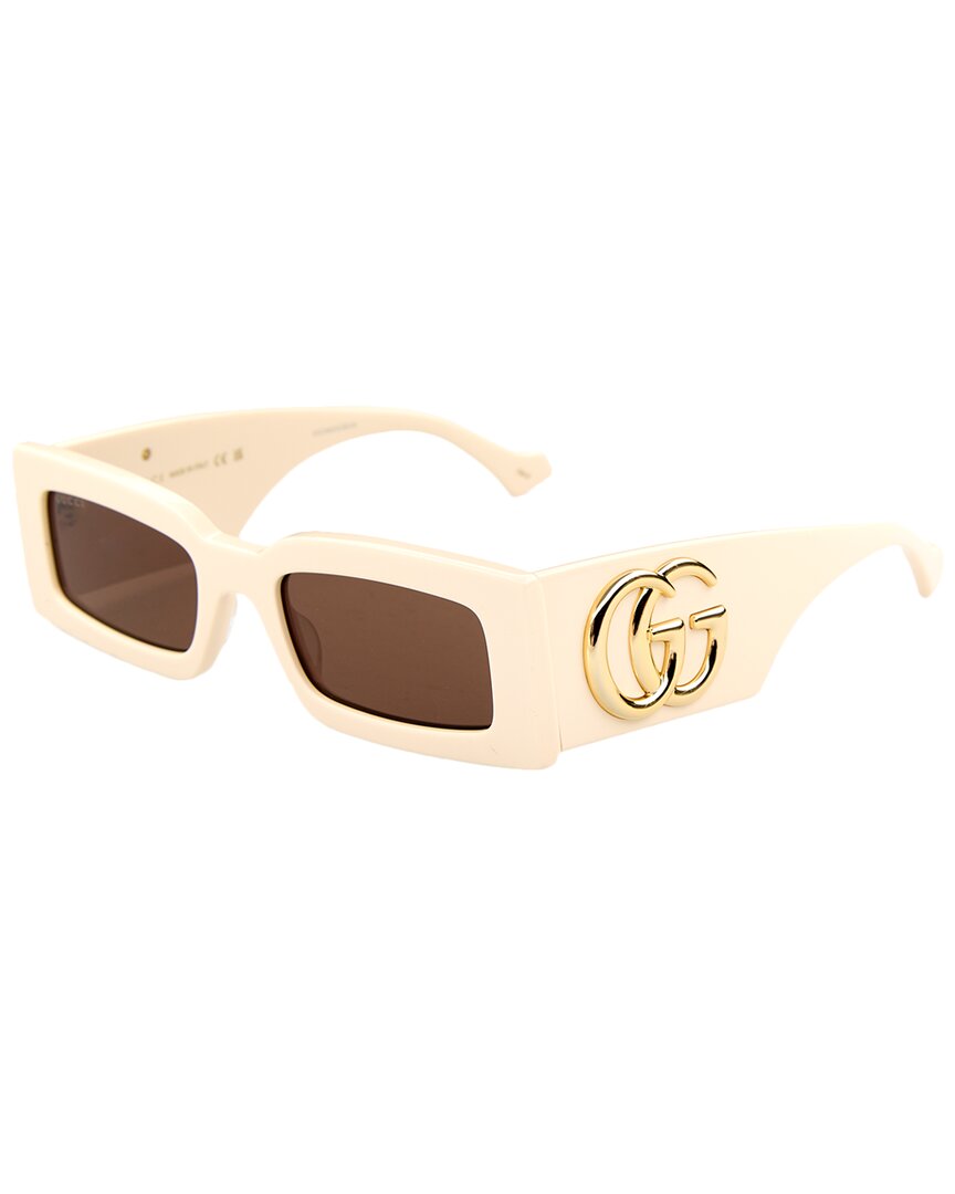 Gucci Geometric Acetate Rectangle Sunglasses In Neutral