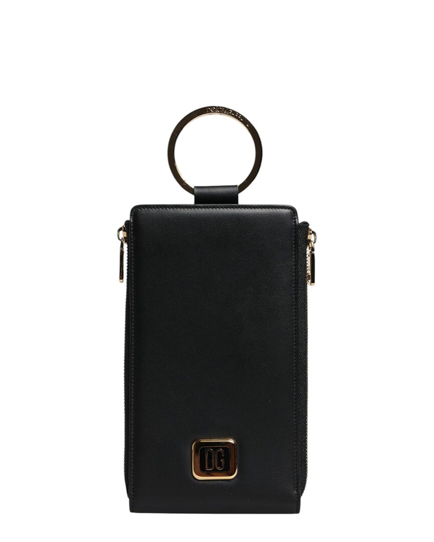 Dolce & Gabbana Leather Coin Wallet In Black