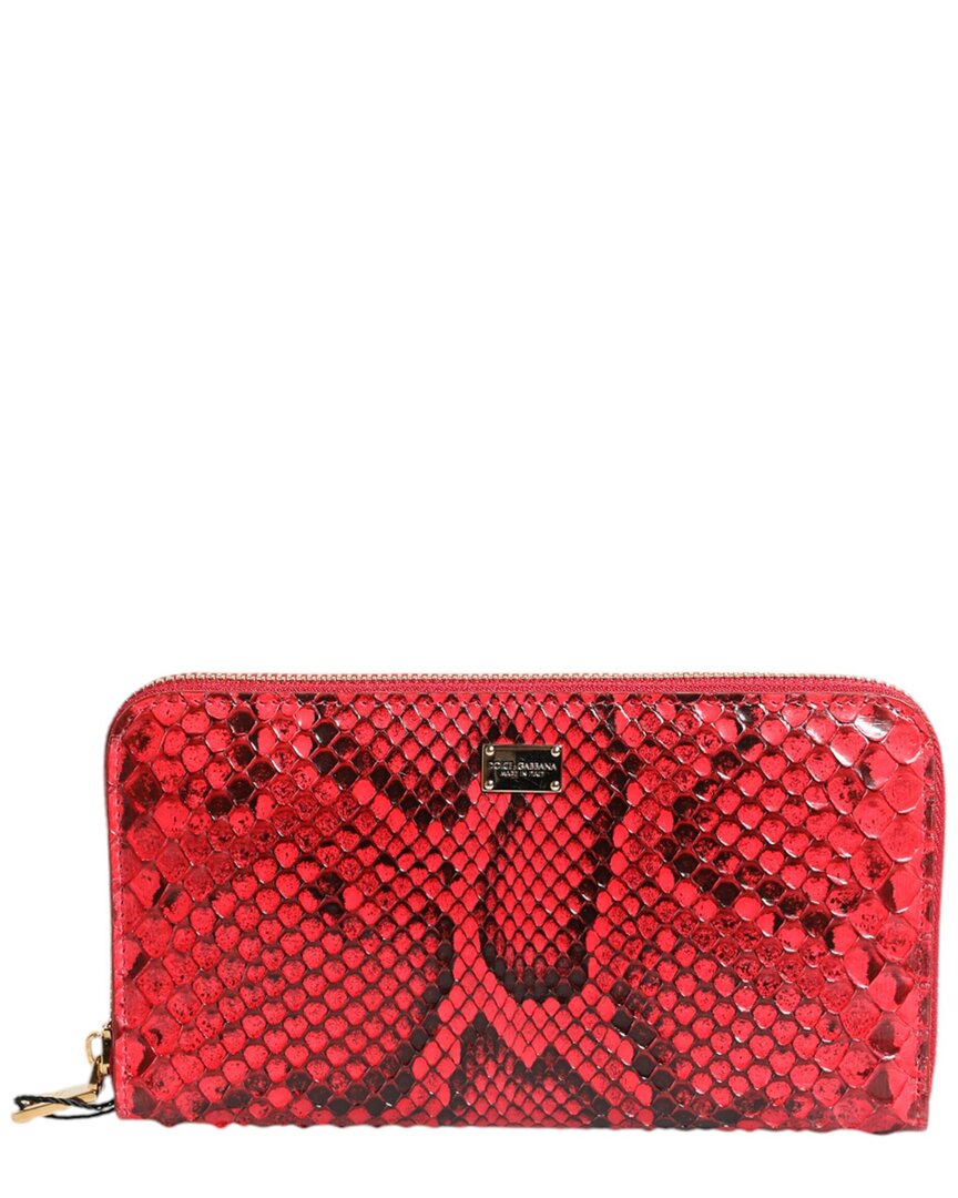 Dolce & Gabbana Python Continental Wallet In Red
